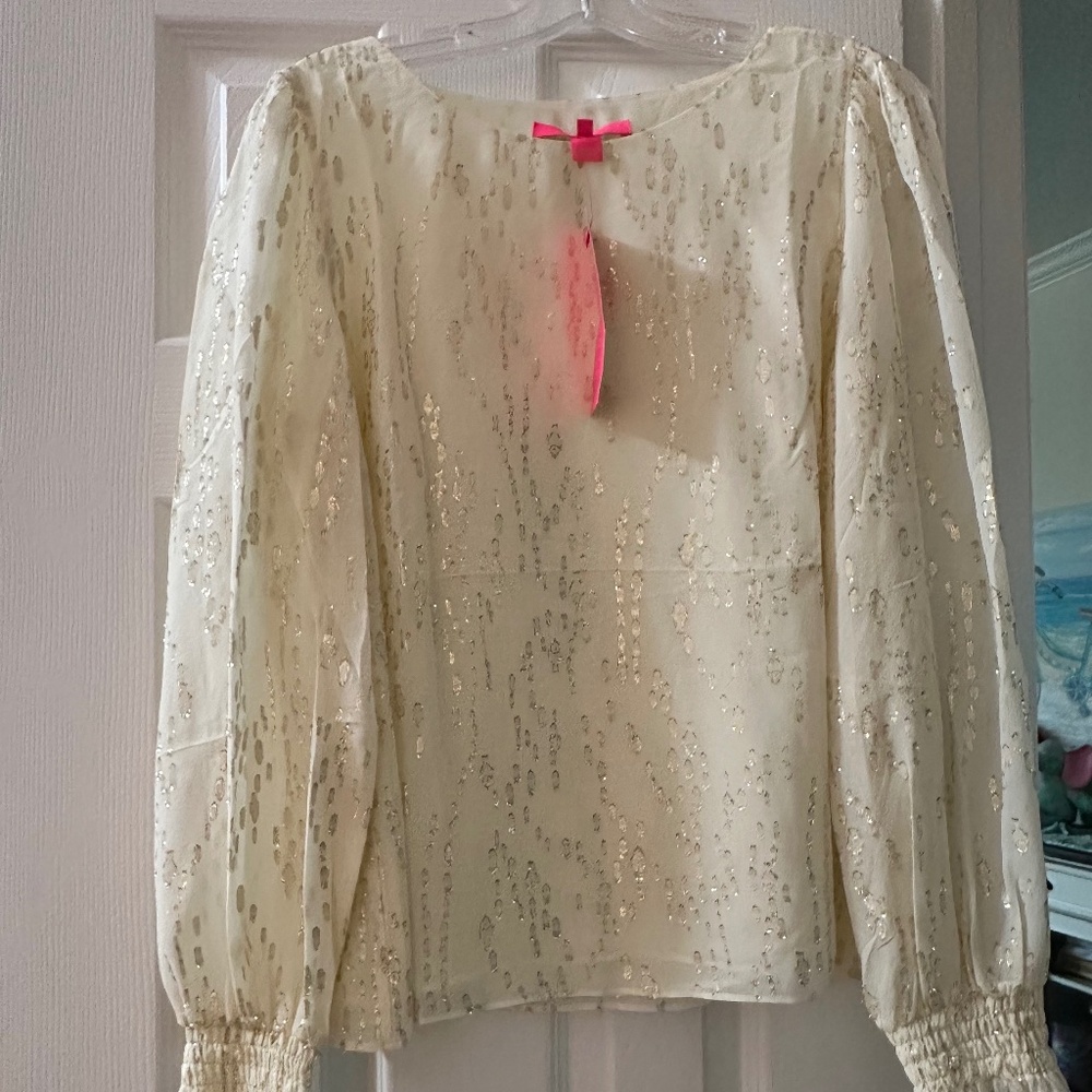 Lilly Pulitzer NWT Idina Long Sleeve Silk Top